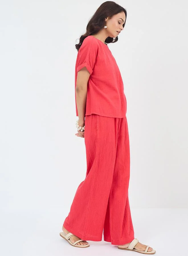 Femmella  Women Cotton Gauze Top and Pants Co-Ords for Women | Best Price UAE