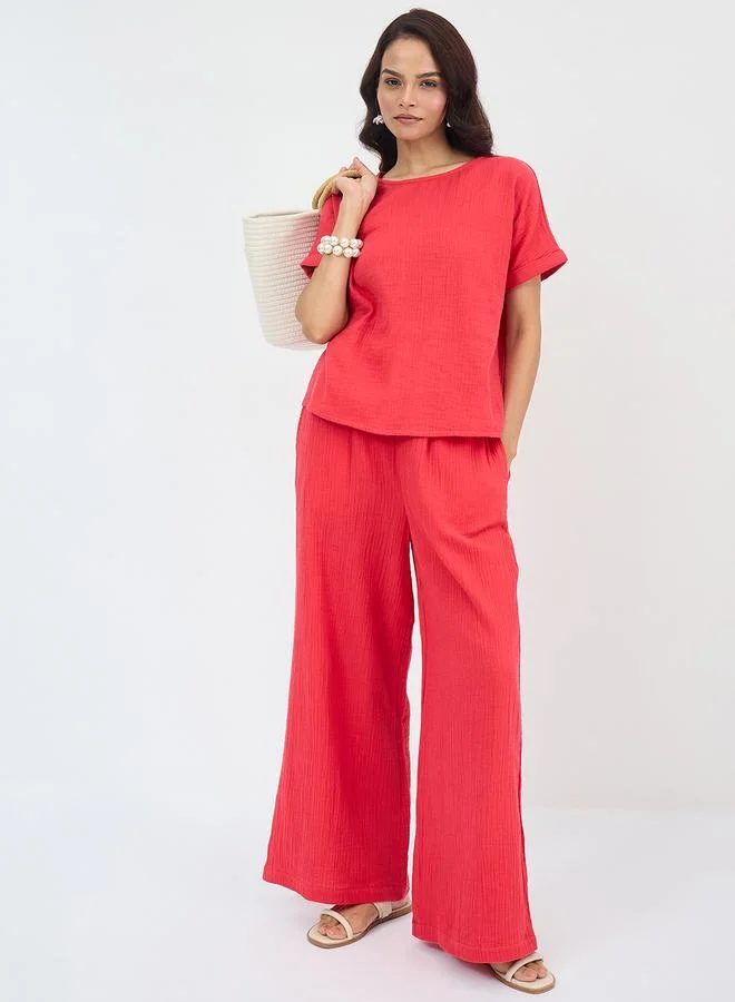 Femmella  Women Cotton Gauze Top and Pants Co-Ords for Women | Best Price UAE