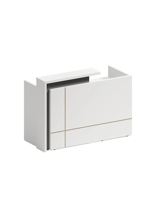 NEO FRONT FURNITURE 2 Meter Reception Desk – White MDF Office Front Counter Table for Lobby & Reception Area (200 x 70 x 110 cm) TC-QT601-2.0M - Image 2