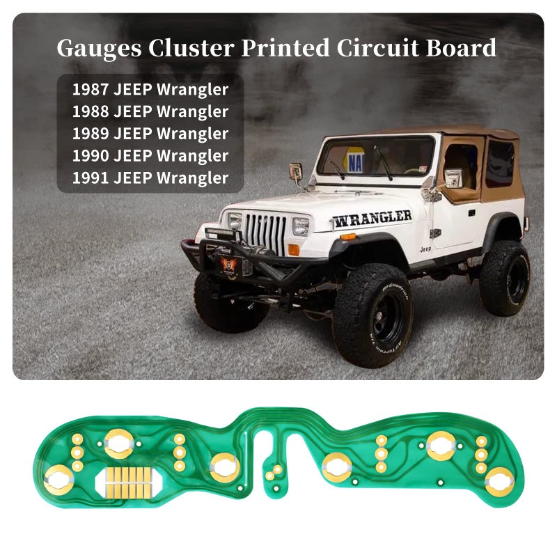 Ytpoools Gauges Cluster Circuit Board Compatible with Jeep Wrangler YJ 1987 1988 1989 1990 1991, Fits Wrangler Dashboard Printed Circuit Board 1987-1991 Jeep Wrangler Printed Circuit for Instrument Panel - Image 2
