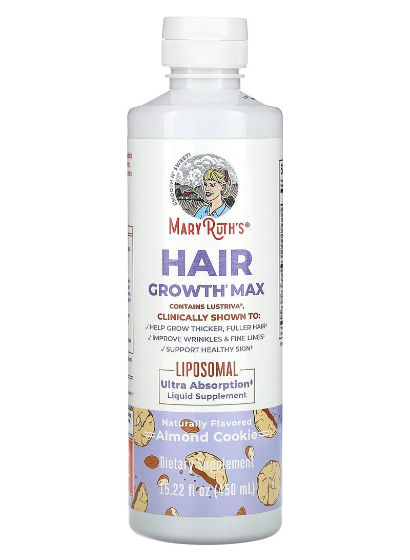 MaryRuth Organics Women's Hair Growth MAX Liposomal | with Lustriva + Biotin 10000mcg + Pumpkin Seed Oil  15.22 Fl Oz - Image 1
