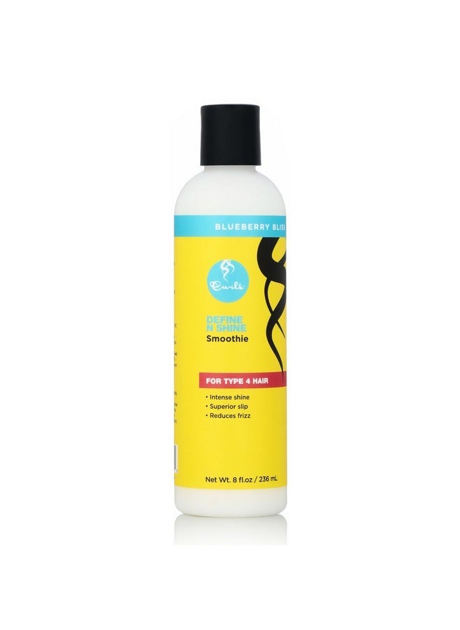 Curls Curls Blueberry Bliss Define N Shine Enhancing Smoothie - 8 oz, Provides Frizz Control, Adds Shine & Superior Slip, With Marshmallow Root Extract, Moisturizing Hair Smoothie for Type 4 Coils  - Image 1