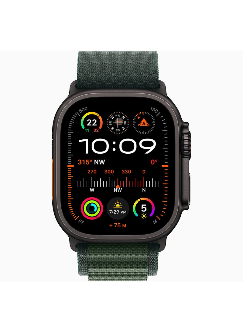 ابل  ساعة Ultra 2 (2024) GPS + Cellular 49 مم هيكل من التيتانيوم الأسود مع - Image 2
