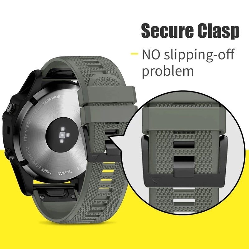 erorex For Garmin Fenix 8 Mip 47Mm Quick Release 22Mm Silicone Watch Band(Grey) - Image 4