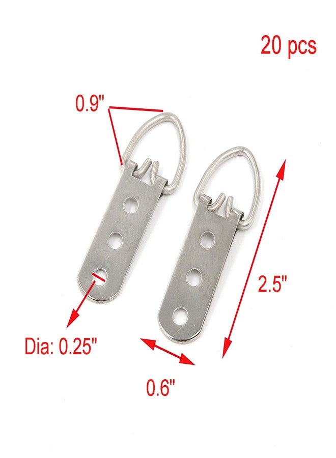 Geesatis Hanging Hardware 20 PCS Picture Hangers Triangle Framing Hanger 3-Hole D Ring Hole Heavy Duty Hook for Picture Frames Hanging with Mounting Screws - Image 3