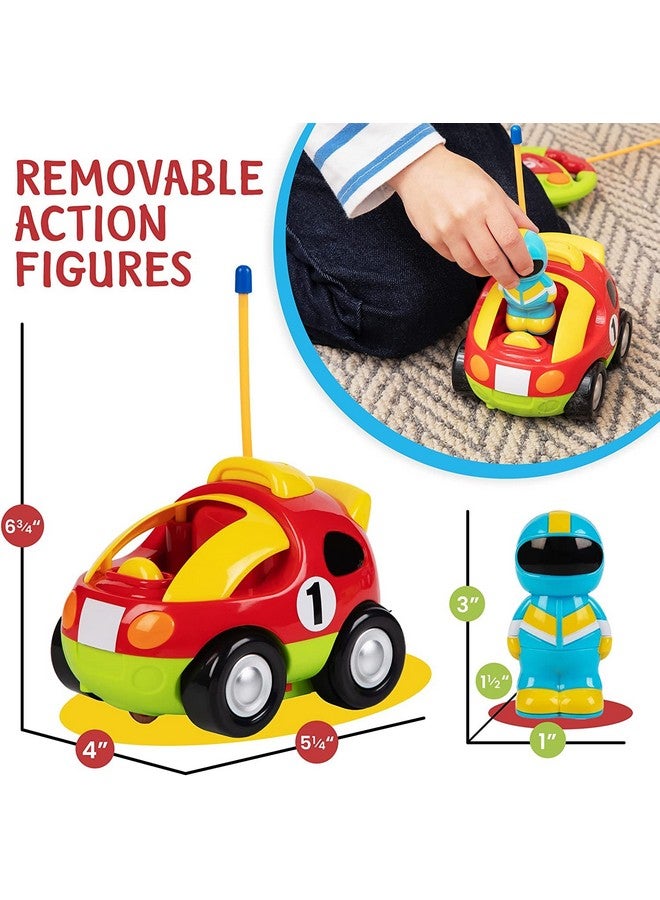 Prextex PREXTEX Cartoon Remote Control Car - 2-Pack Police and Race Car Toddler Toys - RC Cars for Kids with Different Frequencies - Easy Remote Control Toy and Thoughtful Gifts for Boys and Girls  - Image 5