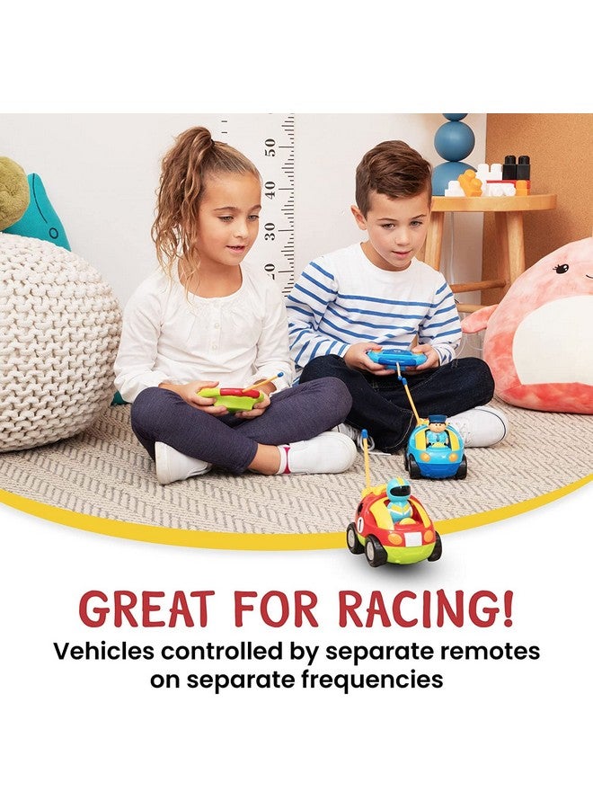 Prextex PREXTEX Cartoon Remote Control Car - 2-Pack Police and Race Car Toddler Toys - RC Cars for Kids with Different Frequencies - Easy Remote Control Toy and Thoughtful Gifts for Boys and Girls  - Image 4