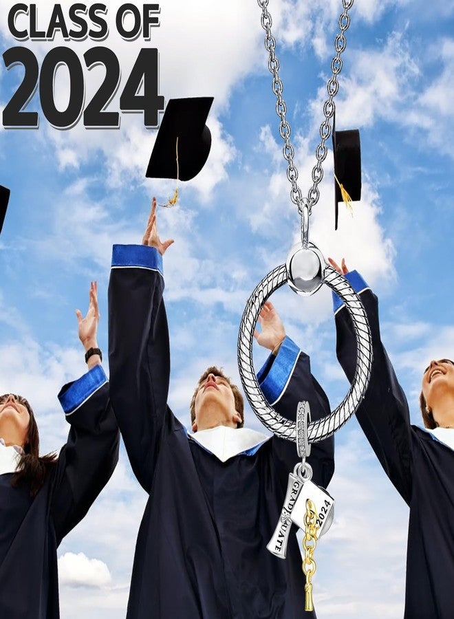 QeenseKc Graduation 2024 Charm Bachelor's Hat Scroll Bead for Pandora Bracelet Friendship Gift - Image 5