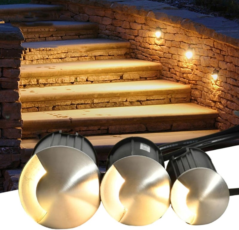 Outdoor Recessed Spot Light - 1W Ground LED Landscape Lights, Side-lit Underground Floor Lamp, IP67 Waterproof Stainless Steel Garden Buried Light(Green,1W-62mm(12V)) - Image 1