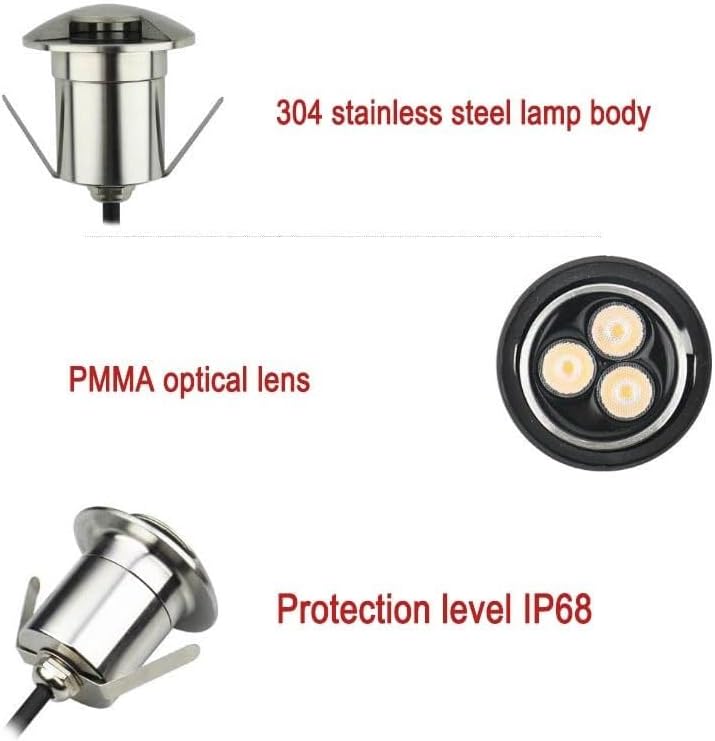 Outdoor Recessed Spot Light - 1W Ground LED Landscape Lights, Side-lit Underground Floor Lamp, IP67 Waterproof Stainless Steel Garden Buried Light(Green,1W-62mm(12V)) - Image 5