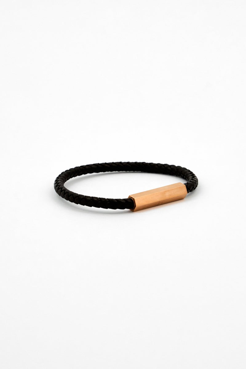 MVMT Men Braided Leather Fashionable Bracelet, Dark Brown  - Image 2