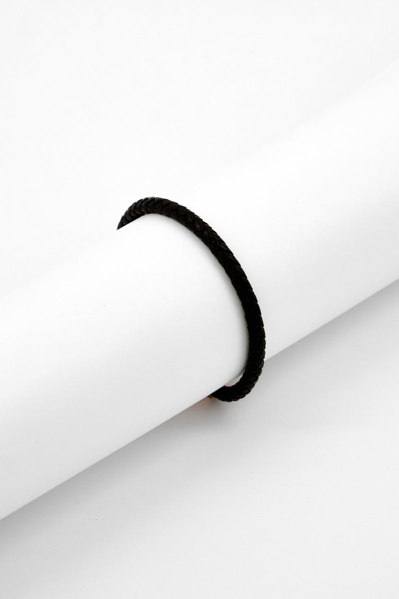 MVMT Men Braided Leather Fashionable Bracelet, Dark Brown  - Image 1