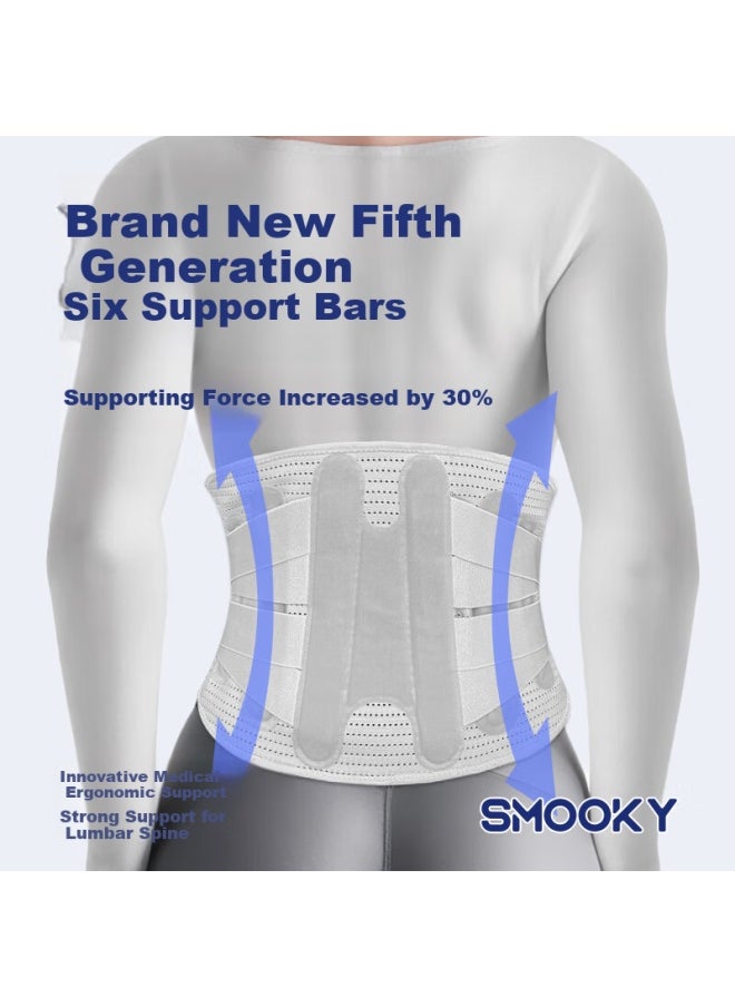 SMOOKY Smooky Medical Lumbar Support Belt For Lumbar Disc Herniation, Lumbar Muscle Strain, Lumbar Support For Prolonged Standing And Sitting, Supportive And Warm Waistband, Size L  - Image 2