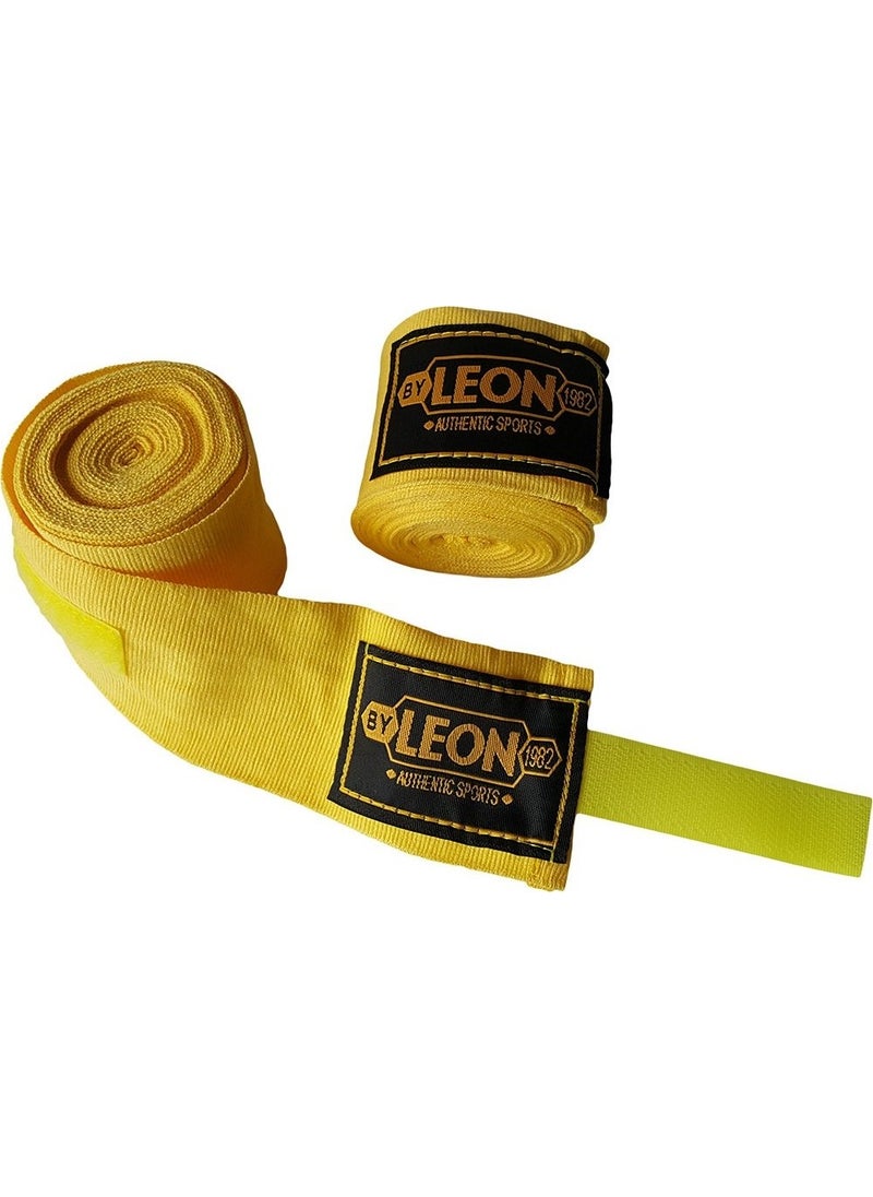 By Leon 1982 Leon Elastic Boxing, Kick Boxing and Muay Thai Bandage 3.5 Meters Yellow 
