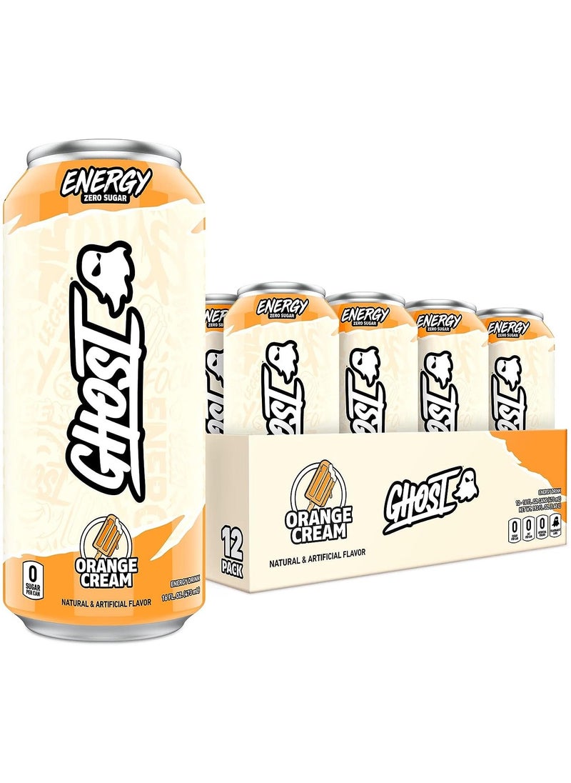 Ghost - Energy Sugar-Free Energy Drink 12-Pack Orange Cream 16oz Cans - Image 1