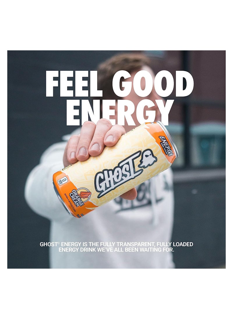 Ghost - Energy Sugar-Free Energy Drink 12-Pack Orange Cream 16oz Cans - Image 1