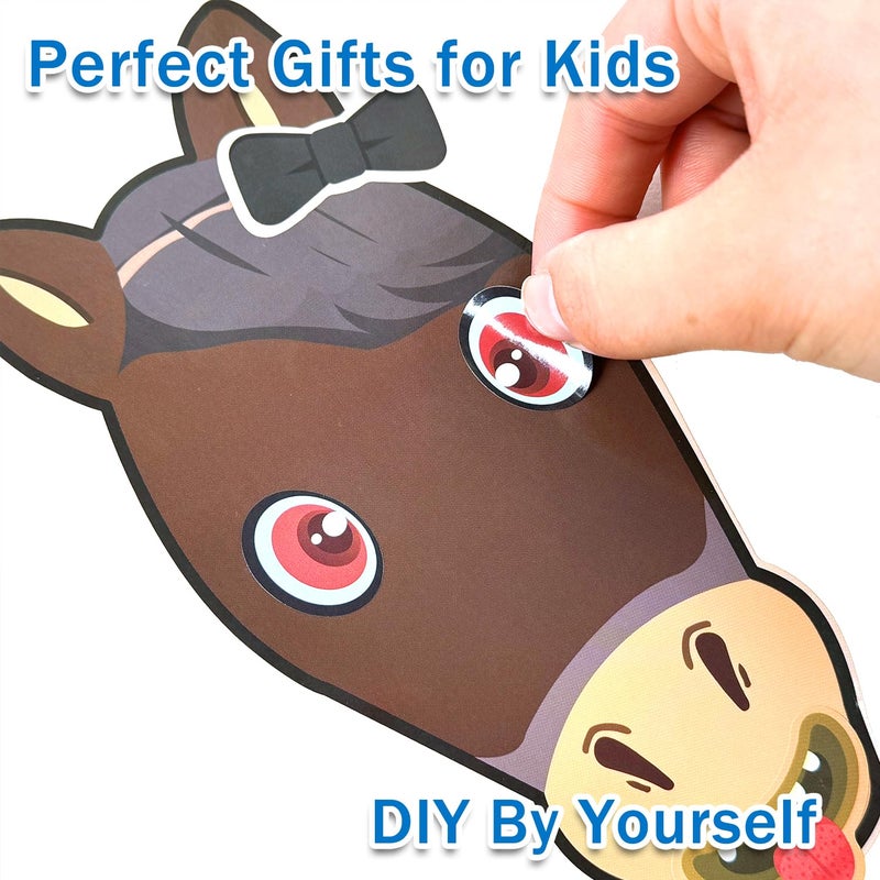 Aowplc 48 Pcs Make A Horse Sticker Sheets Mix and Match for Kids Horse Party Favors Supplies Birthday Gifts Activity Crafts - Image 5