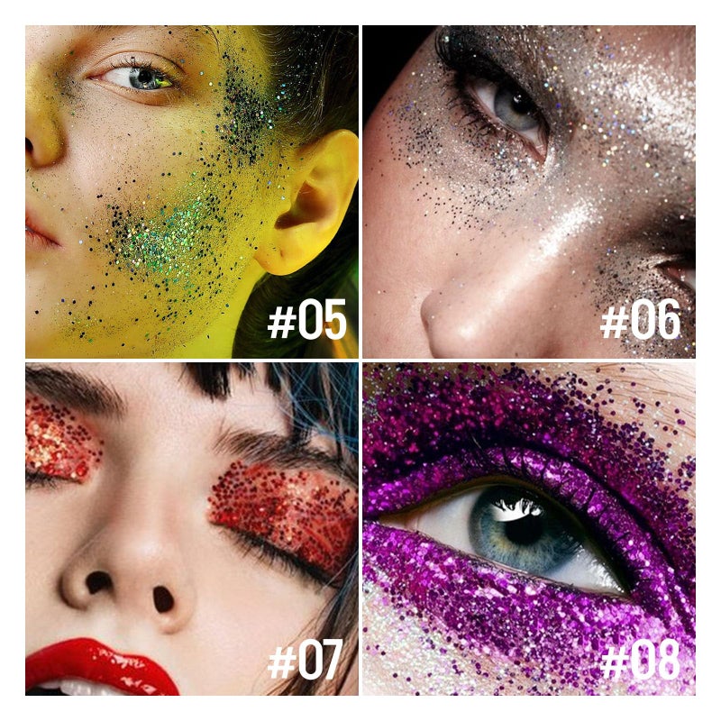 KYDA Body Glitter Stick, Chunky Glitter Gel for Face Body Hair, Sparkling Holographic Mermaid Sequins Paint, Waterproof Multiuse Makeup Glitter Gel, Blue - Image 4