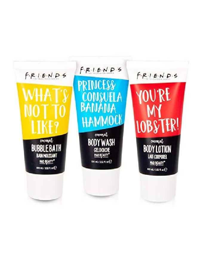 Mad Beauty Friends Tv Show Bath And Body Pamper Trio Gift Set Coconut Scented Bubble Bath Gel Body Wash And Body Lotion In Central Perk Themed Packaging For Fun And Nourishing Bath Time  - Image 4