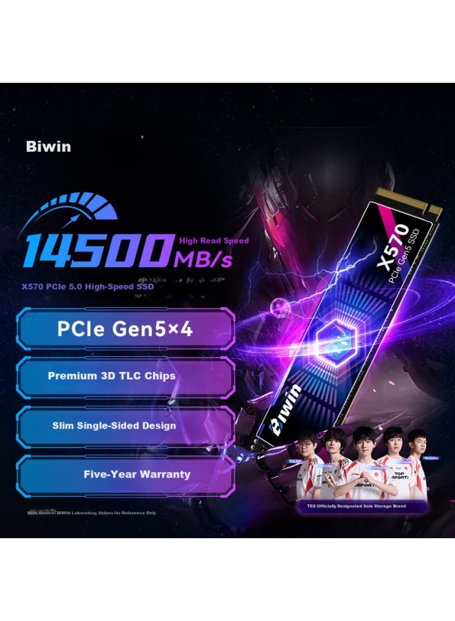 Biwin 4tb Ssd, M.2 Interface (nvme Protocol), X570 Series, Pcie 5.0, Read Speed 14500mb/s, Ai Pc Computer Storage Accessory - Image 1
