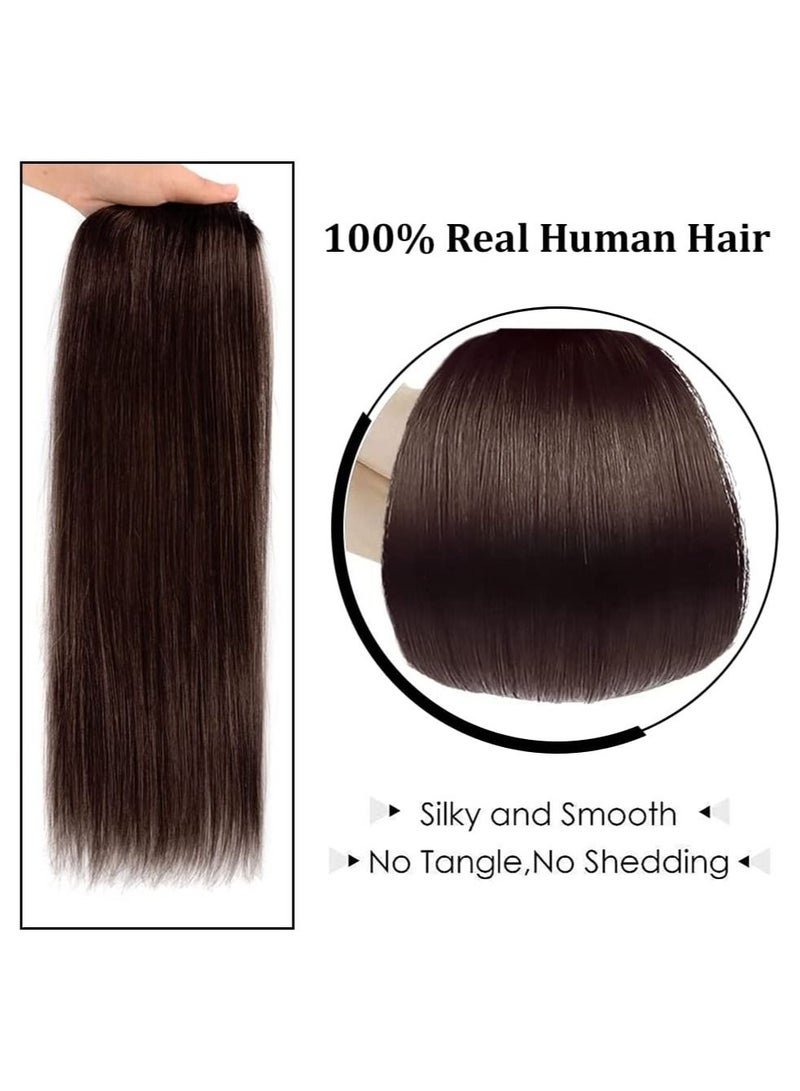 Estelle Clip in Hair Extensions Remy Human Hair for Women Silky Straight Long Human Hair Clip on Extensions 100 grams 4 pieces Dark Brown - Image 4