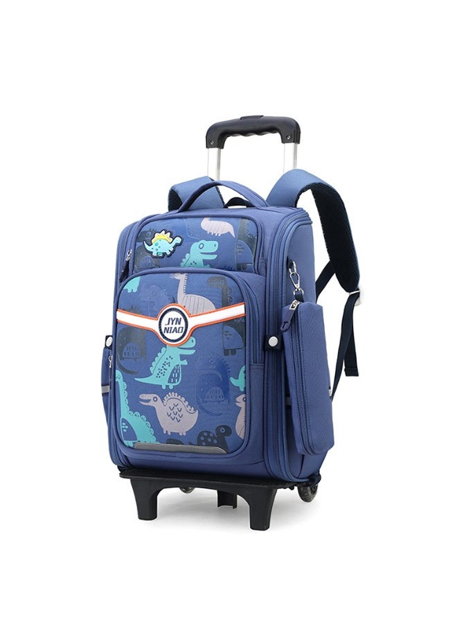 Generic - Rolling Backpack for Kids Solid Color Trolley Bookbags Elementary School Students Schoolbag - Image 1