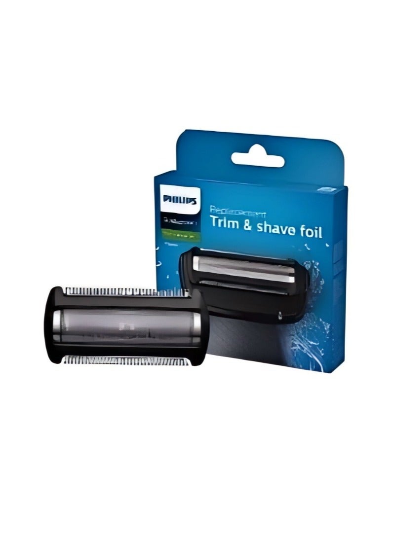 Philips Bodygroom Replacement Foil TT2000/43 Fits Series 3000, 5000 And 7000 Hypoallergenic Foil, Waterproof Replace Every 12 Months for Best Results Black/Silver - Image 1