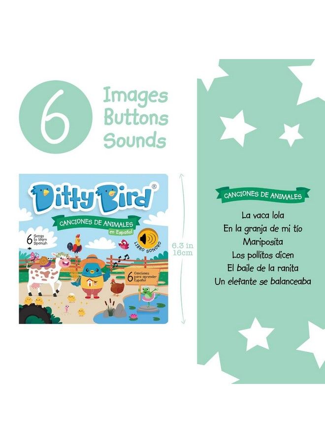Ditty Bird Sound Musical Book In Spanish Canciones De Animales For Baby And Toddler - Image 3