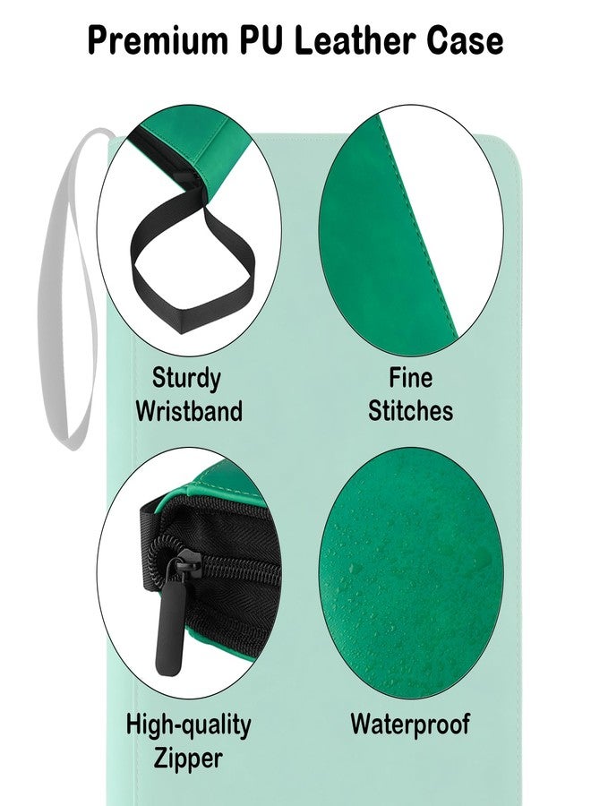 Prilino 9 Pocket Trading Card Binder - 432 Card Storage Capacity Card Binder, Premium Double-Sided PU Leather with Zip Closure, TCG/Games/Sports Card Protector & Album Folder for Collectors (Green) - Image 3