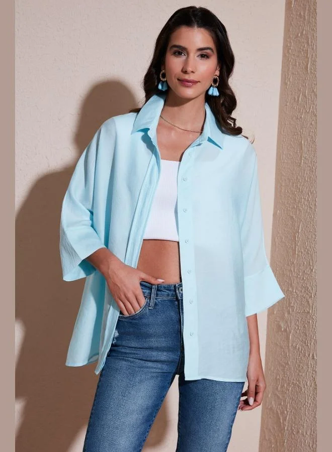 ليلا قميص ليلى قطن بقصة مريحة وأكمام تروفاكار للنساء