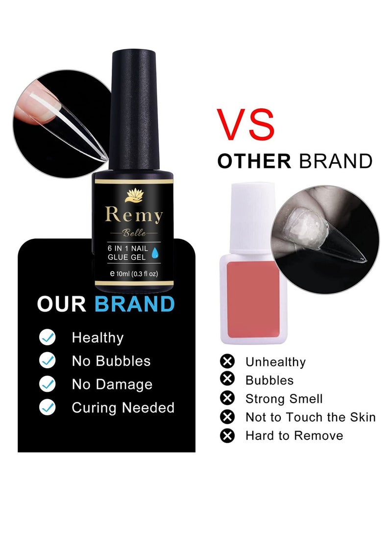 ريمي بيلا مجموعة جل الأظافر وجل اللصق مع مصباح صغير بالأشعة فوق البنفسجية مكونة من 240 قطعة  12 مقاساً (مجموعة 1) - Image 4