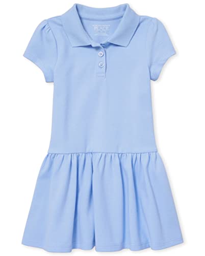 The Children's Place Baby Toddler Girls Short Sleeve Picque Polo Dress, Day Break Single, 5T - Image 5