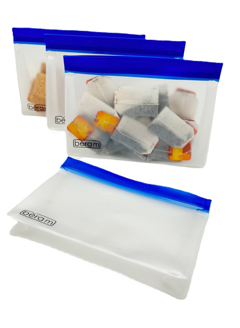 Beram Reusable Food Storage Bags, Reusable Sandwich Bags, Preserving Food Container, Peva Pouches, Food Storage Set, Cooking, Lunch, Snack, Baby Food Prep, Freezer Bags, Standing Ziplock Bags, Travel Bags  - Image 1