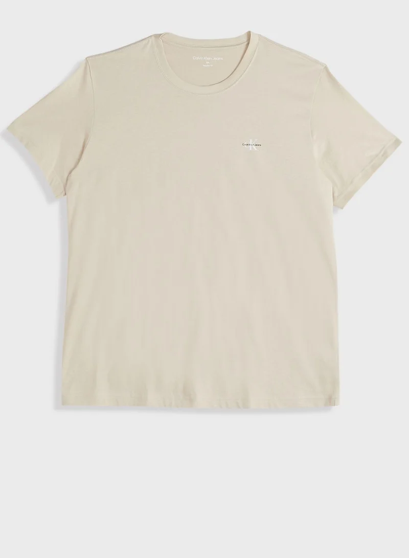 Calvin Klein Jeans 2 Pack Logo Crew Neck T-Shirt