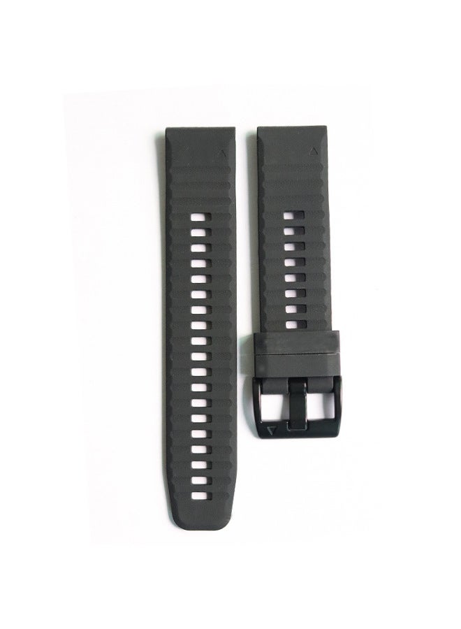 For Garmin Watch Garmin Fenix5/5x Fenix6/6x 7x Quick-release Silicone Strap Fenix 3-Color:Black-Specifications:22mm Thick Buckle - Image 1