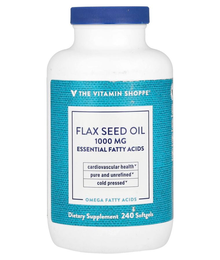 The Vitamin Shoppe Flax Seed Oil 1000 mg  240 Softgels