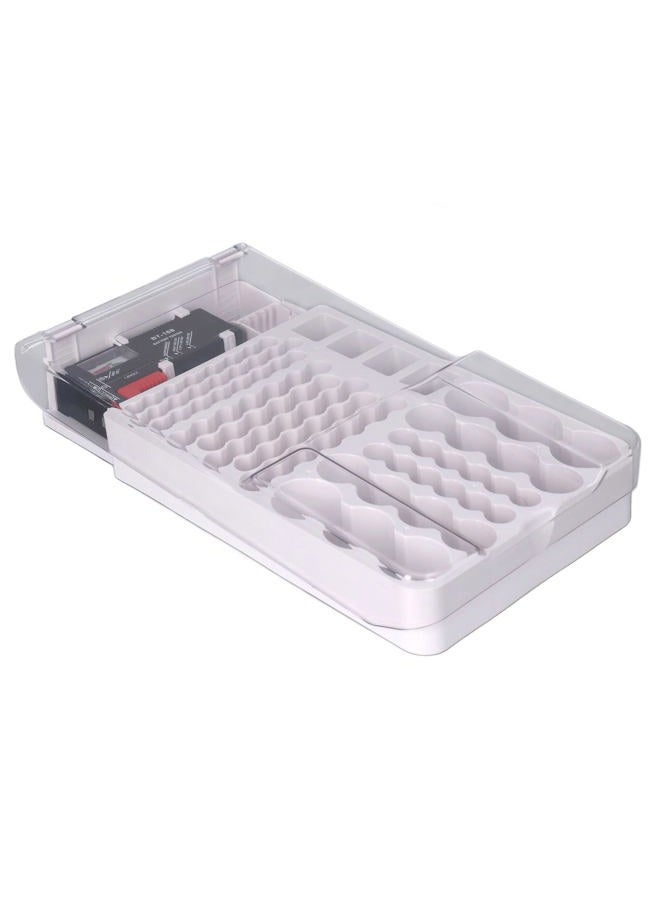 FUZHUI Versatile Battery Organizer with Tester, Original Wall-Mount Storage， Clear-Lid Mountable Storage Box for Secure Energy Cell Management - Image 1