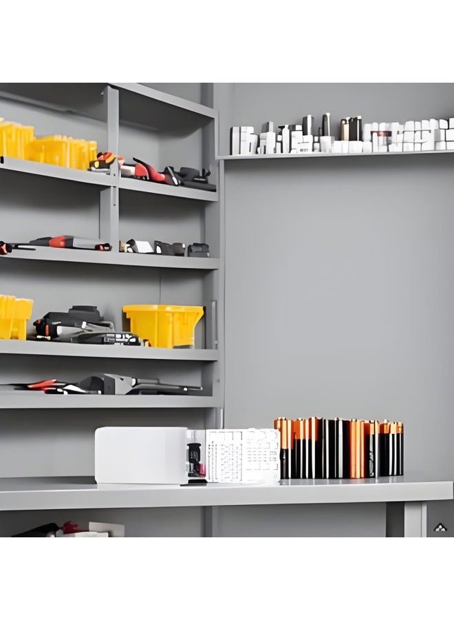 FUZHUI Versatile Battery Organizer with Tester, Original Wall-Mount Storage， Clear-Lid Mountable Storage Box for Secure Energy Cell Management - Image 3