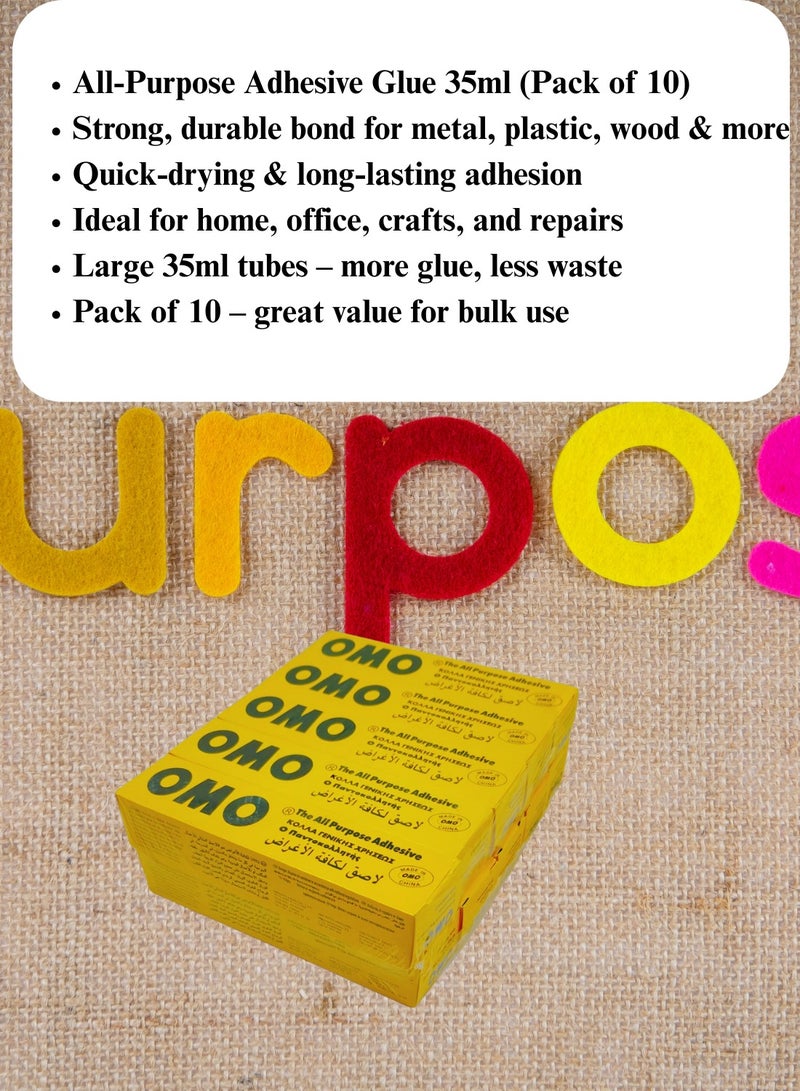 أومو غراء فائق متعدد الاستخدامات، لاصق عالي الجودة، سريع الجفاف، مناسب للمعادن والبلاستيك والخشب (٣٥ مل (عبوة من ١٠ قطع)) 7 mal (eabuat min 10 quteu) - Image 4