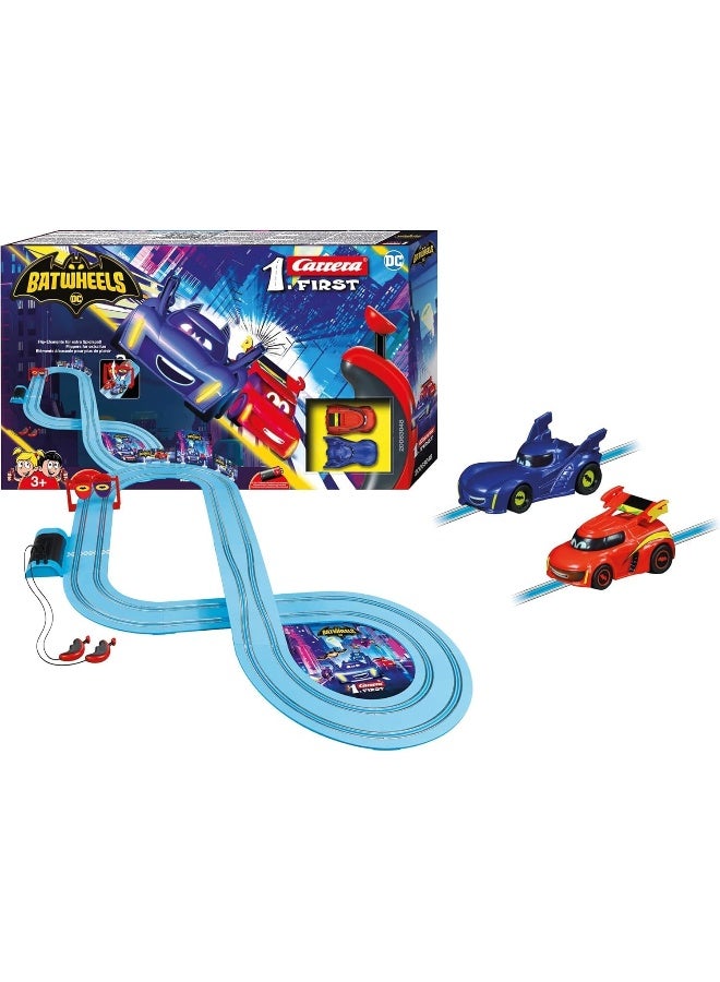 Carrera FIRST First Year Batwheels Ready To Roll Slot Car Racing Set (2.9m) I Battery-Operated I 1:43 Scale I For Ages 3+ - Image 1