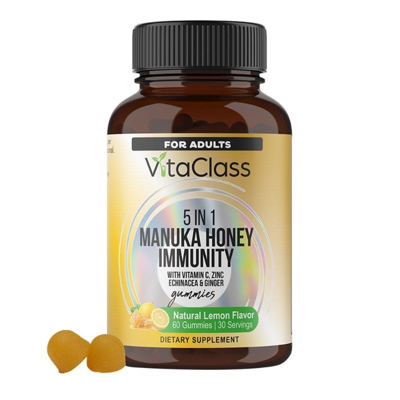 VITACLASS ADULT 5IN1 MANUKA HONEY LEMON GUMMIES 60S