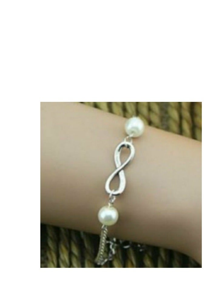 RA accessories Women Bracelet Infinity - Silvery  Chain With Pear - Image 1