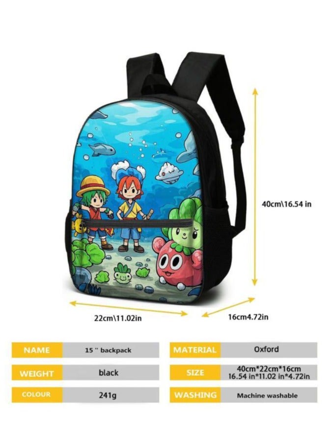 Cartoon three-piece schoolbag with zipper - 545  - Image 5