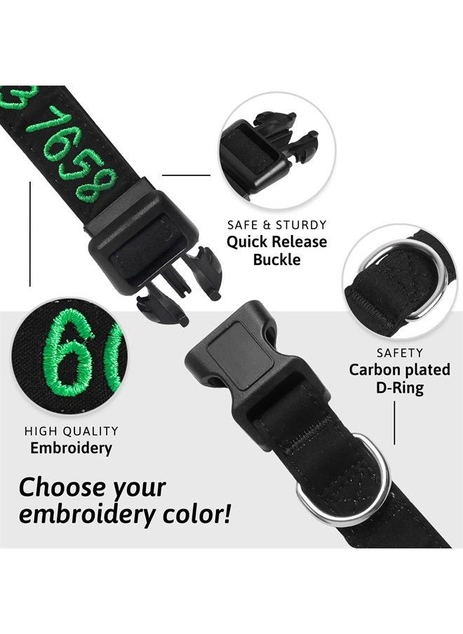 Personalized Dog Collar for Style and Durability - Custom Embroidered Dog Collar for Medium and Large Dogs with Name, Phone or ID Number. Thick Wide Dog Collar Soft Cotton with a Tail-Wagging Touch!…