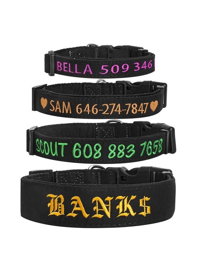 Personalized Dog Collar for Style and Durability - Custom Embroidered Dog Collar for Medium and Large Dogs with Name, Phone or ID Number. Thick Wide Dog Collar Soft Cotton with a Tail-Wagging Touch!…