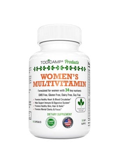 TODICAMP Women's Multivitamin & Mineral Complex with Plant-Based Extracts Products - Womens Daily Multivitamins - Hair Skin and Nails Vitamins - Foundational Multivitamin for Women - 30 Day Supply  - Image 1