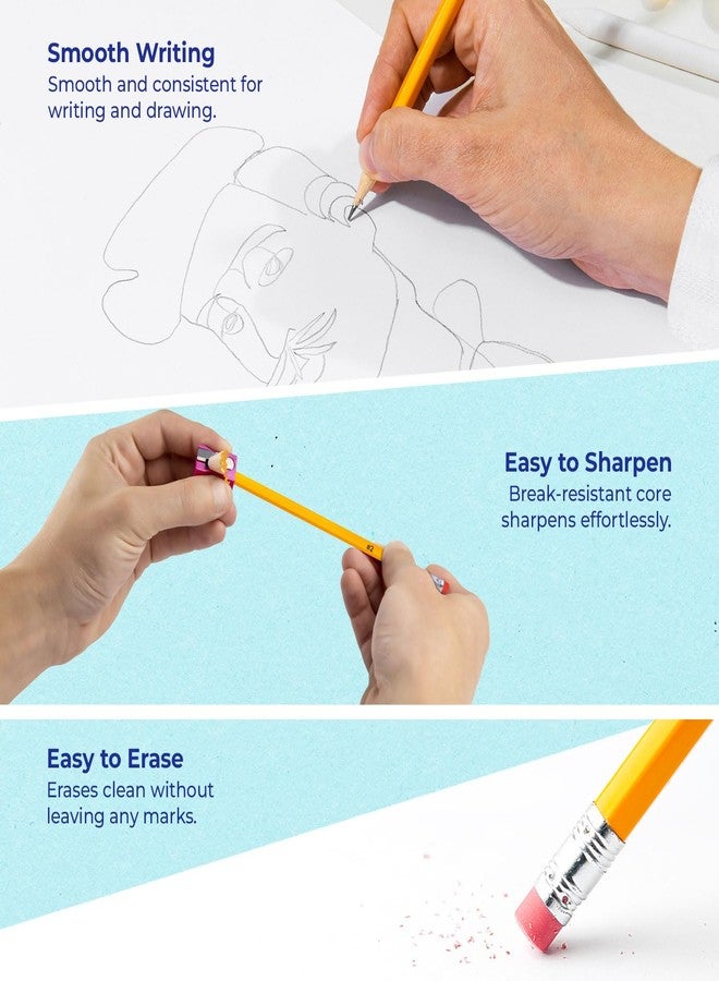 Rosmonde 200 Pack Pre Sharpened Pencils #2, Pencils for Kids With Top Erasers, Bulk School & Teacher Supplies, #2 HB Pencils for Classroom, Pre Sharpened for Easy Use, Easy Hold Grip, Bulk Supplies - Image 3