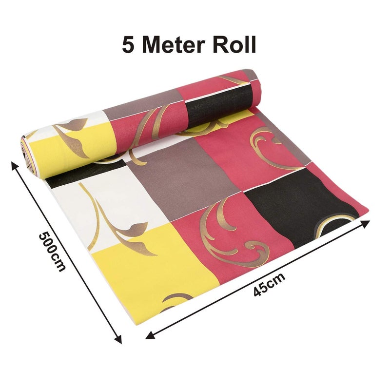 Kuber Industries Checkered Print Shelf Liners for Kitchen ShelvescupboardsWardrobeDrawer mats Liners for Kitchen 5 Mtr Roll MultiKUBMART15104Polyvinyl Chloride - Image 4