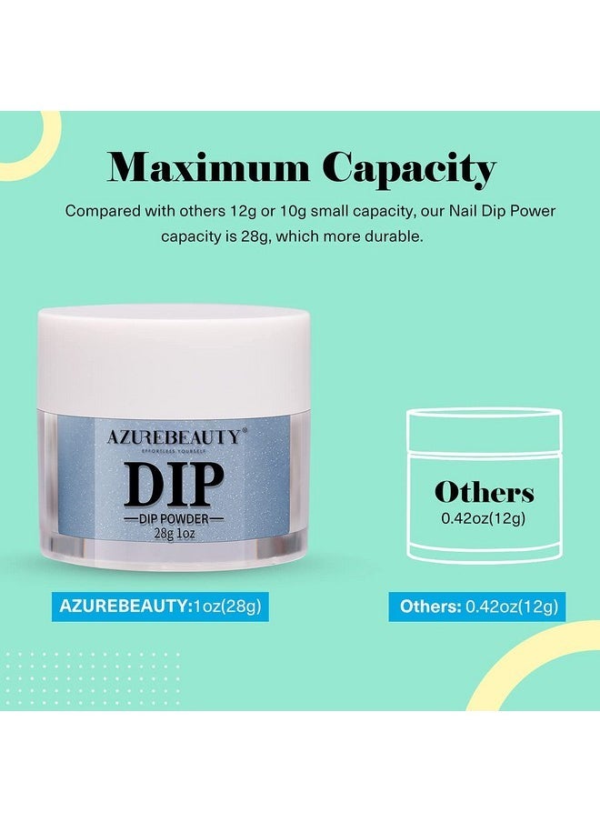 AZUREBEAUTY Color Changing Dip Powder Nail, Blue Temperature Mood Fall Winter Dipping Powder French Acrylic Nail Dip Art Starter Manicure Salon Diy At Home, No Nail Lamp Needed, 1 Oz / 28G  - Image 5