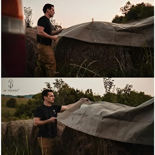 SR TRENDS? Heavy Duty Tarpaulin 600GSM Canvas - Commercial Canvas TIRPAL Waterproof- 100% Waterproof Resistance Military Grade- UV Resistant TARP, RUSTPROOF Reinforced Eyelets (9 x 6) - Image 3
